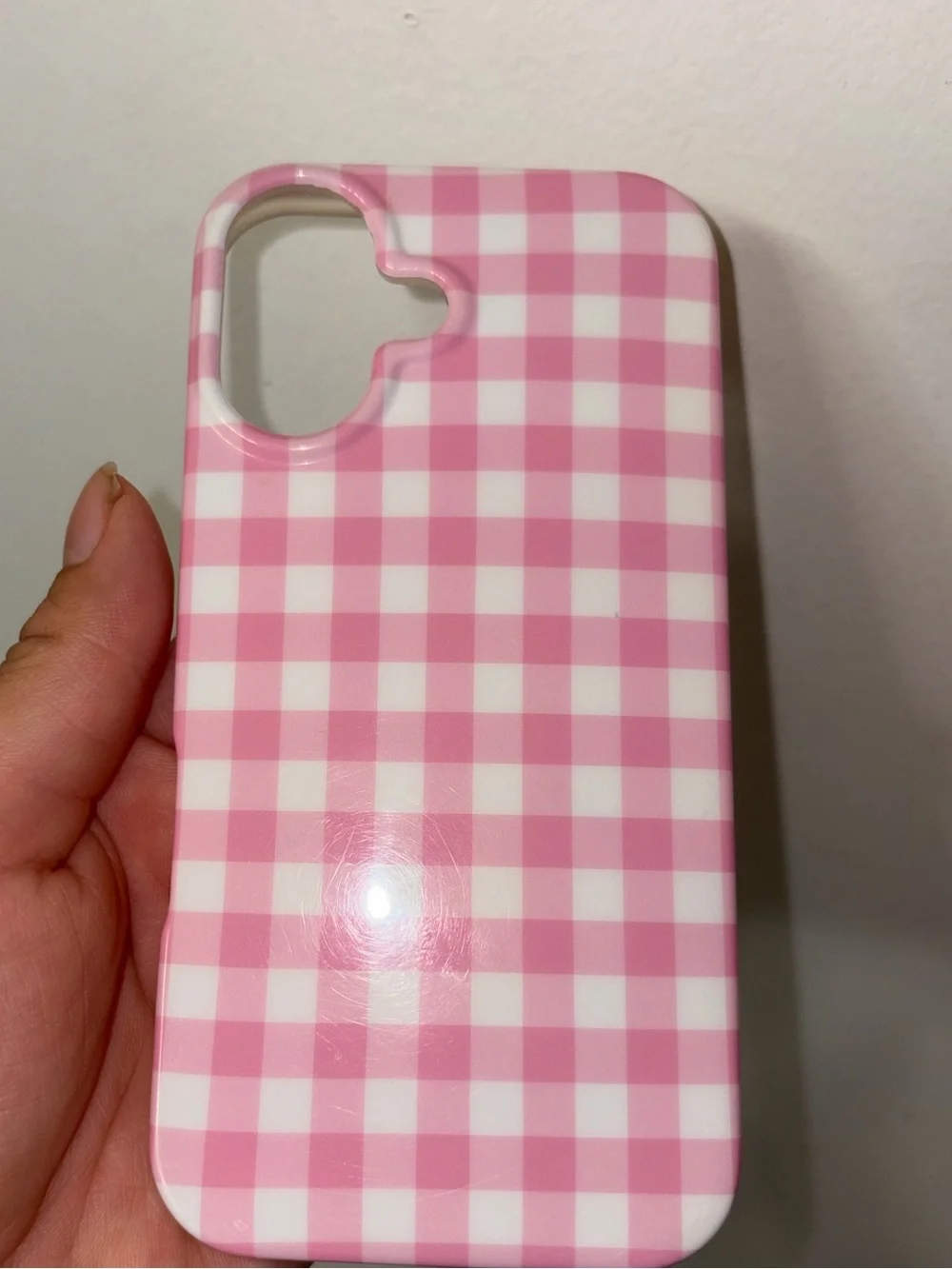 Pink Gingham Phone Case – Compatible iPhone Accessory